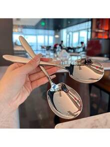 1/2/3pc Stainless Steel Serving Spoons – Extra Large, Heavy-Duty Kitchen Utensils With Long Handles – Rust-Resistant And Durable For Catering, Buffets, Parties, Restaurants, Home Cooking & Daily Meal Prep – Ideal For Serving Soups, Stews, And More - Nhiều màu - Xem 4