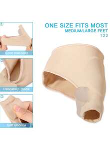 1 Pair Flesh-Colored Foot Device With Toe Protection Pad, Designed For Daily Wear To Gently Reposition Toes To Their Natural Position
