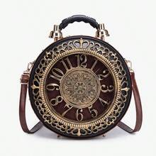 Vintage Crossbody Shoulder Bag With Battery Powered Clock Functionality - Nâu - Di chuyển Tick - Xem 1