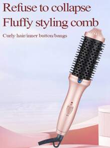 Electric Thermal Brush, Blowout Boost 1.5 Inch Heated Round Brush For Blowout Look, Dual Voltage, Pink, Sakura, Tourmaline Ceramic, Negative Ion Technology, Less Damage