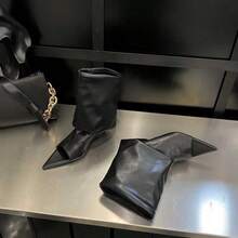 Women Knee-High Boots - 黑色 - 查看 1