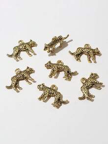 6pcs Leopard Print DIY Pendant, Suitable For Necklace And Bracelet Making