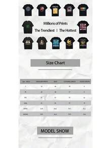 Plus Size "Started From The Bottom" Food Stamp Pattern T - Shirt-100% Cotton Round Neck Solid For Inspirational Gifts Big And Tall Men Clothing - 黑色 - 查看 2