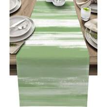 Green Dining Table Table Flag, Abstract Art Coffee Table Runner Dresser Scarf Decoration, Farmhouse Table Flag Decoration Wedding Party Holiday Dinner