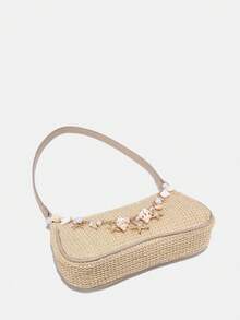 Bolso bandolera retro, bolso de hombro pequeño y elegante con solapa redonda para mujer, vintage - Albaricoque - Ver 4