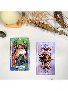 1 Bộ bài Tarot Phù thủy bí ẩn kích thước tiêu chuẩn, bài bói toán và sách hướng dẫn, trò chơi bài bói toán dành cho gia đình - Bộ bài hướng dẫn và năng lượng huyền bí, thích hợp cho giải trí gia đình, chất liệu giấy bền, dùng để bói toán và chơi trò chơi, dự đoán tương lai, công cụ bói toán. - Ma thuật phù thủy - Xem 3