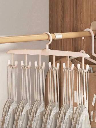 3pcs/2pcs/1pc Multi-Functional Rotating Hanger With Multiple Hooks, Suitable For Ties, Scarves, Bedroom Wardrobe Space Organizers, Storage Boxes, Ladies' Tops, Ladies' Trousers, Ladies' Winter Clothes, Ladies' Dresses, And Elegant Ladies' Clothing