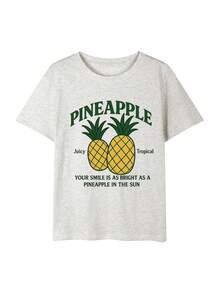 200g Pure Cotton T-Shirt 2025 Summer Ladies New Short Sleeve Pure Cotton Holiday Pattern Short Sleeve Round Neck Couple Wear Small Shirt Tops - 淺花灰 - 查看 2