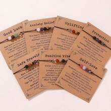 Pulsera de 7 piezas con cristales naturales sanadores de protección emocional, joyería de alivio del estrés como regalo para mujeres
