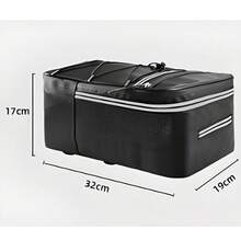 Bicycle Rack Bag, Bicycle Rack Bag With Rain Cover - 12L Waterproof Reflective Bicycle Saddle Bag For Commuting Outdoor Cycling - 黑色 - 查看 4