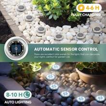 1/4/12 Stücke Solar Bodenleuchten - Wasserdichte Außen Landschaftsbeleuchtung für Weg, Garten, Rasen und Gehwege Heim-Dekoration - 8 LEDs Solar-Diskleuchten
