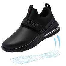 LARNMERN Anti-Slip Work Shoes For Men Kitchen Chef Restaurant One-Legged Sports Shoes Walking Work Shoes Men's Black Work Shoes