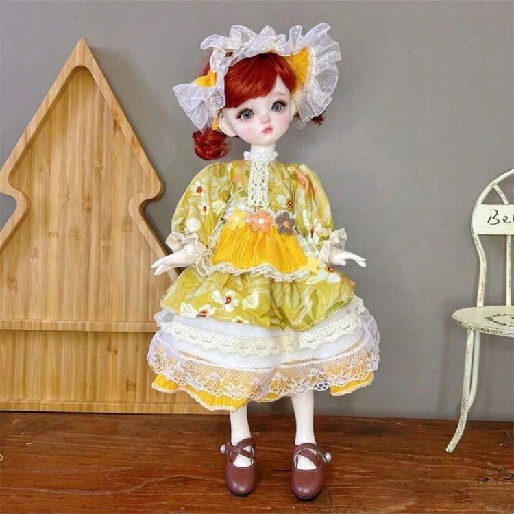 Vêtements de poupée 30 cm 1/6 Ensemble de tenue de mode pour poupée BJD Jolie robe chapeau Accessoires de poupée Cadeau de vacances - Multicolore - Voir 7