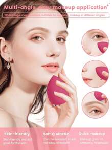 50/40/30/20/10/5pcs Makeup Kit, Including: 10 Pieces Of Liquid Makeup Sponge+10 Pieces Of Mini Liquid Makeup Sponge+10 Pieces Of Triangular Powder Puff For Loose Powder And Makeup Set+10 Pieces Of Air Cushion Powder Puff For Facial Makeup+10 Pieces Of Mini Air Cushion Powder Puff For Facial Concealer Makeup Cream And Foundation Cream Mixed Beauty Sponge