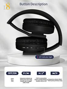 D8 头戴式耳机，无线和有线可折叠耳机内置麦克风，Micro SD 卡插槽 - （隐形）成人儿童男女 10 小时播放时间可折叠头戴式耳机带麦克风，深低音立体声耳机带柔软记忆蛋白耳罩，适用于 /Android 手机/PC - 灰色 - 查看 7