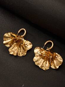 Boucles d'oreilles ZAA en feuille de ginkgo, boucles d'oreilles en forme d'éventail en feuille de ginkgo doré rétro, de tempérament de niche, polyvalentes, élégantes et raffinées en tant qu'accessoires d'oreille