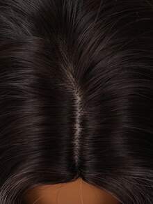 SMILCO 24 Inches, Brown Color With Highlights, Curly, Middle Parting, No Bangs, High Temperature Silk, Rose Inner Net, Lady's Wig, Suitable For Daily Wear - Brown Highlight - View 7