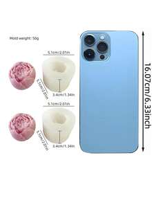 Khuôn hoa mẫu đơn 3D nổi, silicon dẻo, chống dính, dễ lấy khuôn, dụng cụ trang trí nến/xà phòng/món tráng miệng đa năng, món quà tuyệt vời cho Ngày của Mẹ, Ngày Valentine, trang trí nhà cửa, mùa cưới, đồ thủ công. - trắng - Xem 16