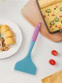 1 Pc Silicone Spatula, Egg Turner, Non-Stick Flipper, Wide Kitchen Spatula, Cooking Utensil, Heat Resistant & Easy To Clean, Colorful Handle With Hanging Hole, For Daily Cooking, Breakfast, Omelets, Pancakes, Home Cooks, Culinary Enthusiasts, Practical Kitchen Gadget - Multicolor - View 5