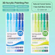 6 Colors Languo Feutre Acrylique Paint Markers Pens Stationery Acrylic Gel Pen 1.0mm For Rock Ceramic Glass Wood Drawing Writing Art Supplies Back To School