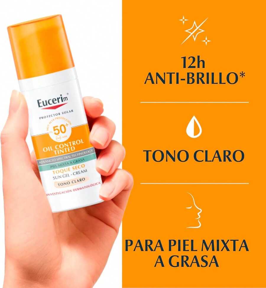 Eucerin Sunscreen Anti-Ageing Cream Light Control SPF50+ 50mL - Yellow - View 1