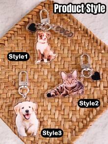 定制照片/姓名钥匙扣，个性化宠物照片钥匙扣，定制亚克力心形钥匙扣，可定制包包挂饰，钱包挂饰，手提包挂饰，男女通用钥匙扣，生日礼物，周年纪念礼物，卧室装饰，宠物/情侣/家庭照片，送给女朋友、男朋友、朋友、学生、母亲的独特礼物，旅行收纳包 - 風格A - 查看 2