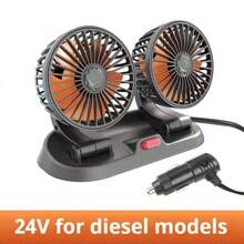 Ventilateur de voiture, ventilateur électrique de véhicule à rotation à 360 degrés avec vitesse de vent réglable, mini ventilateur portable avec support, comprenant un support de plaque de stationnement