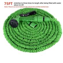1pc 25/50/75ft Expandable Garden Hose With 7-Function Shower Sprayer Set - Durable, Nozzle Attached Yard Watering & Irrigation Hose, Outdoor Use And Car Wash Hose High Pressure Water Gun - No Power Needed