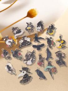 15 pezzi, charm scuri per orecchini, collane, portachiavi, portachiavi, accessori decorativi per gioielli. Crea i tuoi gioielli. Accessori pendenti. Accessori per la creazione di gioielli di Ognissanti. Accessori per gioielli fai-da-te glamour. Artigianato e regali quotidiani