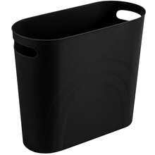 Small Trash Can, 3.5 Gallon Slim Garbage Can Plastic Waste Basket With Handles Container Bin For Narrow Spaces Bathroom, Bedroom, Kitchen, Office At Home, Black - 黑色 - 查看 10