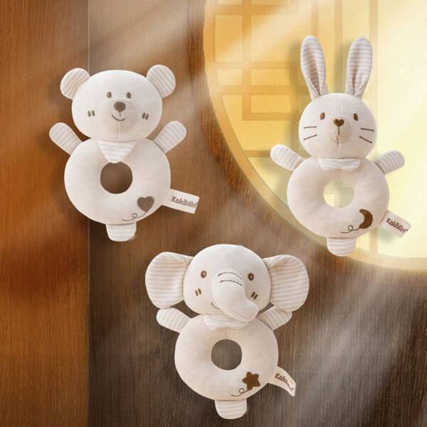 1 pezzo Giocattolo a sonagli circolare con motivo cartoni animati, adatto come giocattolo calmante e da afferrare, regalo adatto per neonati