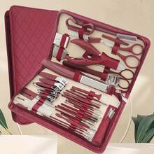 VCHOSE 42pcs Stainless Steel Manicure Set With Zipper Case, Nail Clipper, Nail File, Eyebrow Scissors, Beauty Care Tool For Men & Women - Multicolor - View 9