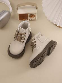 男女童靴，秋冬新款，带拉链，时尚大方，轻便，适合户外徒步。靴子，单靴 - 米色 - 查看 5