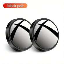 2pcs Oval Blind Spot Mirrors, Universal Type, Front Mount, Flat Wide Angle Adjustable Side Rearview Mirrors, Suitable For Multiple Vehicles - Black - View 15