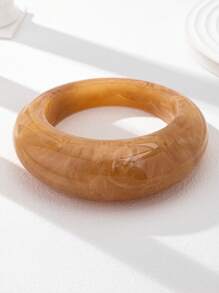 1 buc brățară tip manșetă din rășină groasă geometrică supradimensionată, set de brățări aurii pentru femei cu design cu roți late, bandă de braț metalică groasă stivuită, bijuterii la modă potrivite pentru ținute zilnice, întâlniri, petreceri, cadouri