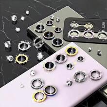 [Starry Sky Lens Film] Silver Sparkle Anti-Explosion Tempered Glass Lens Protector For Compatible With Samsung S25 Ultra/S2 FE, Compatible With S23/S22 Ultra/S25 Edge/A14 5G/A54/Filp5/Fold/A34/A55/A35/A15/A25/Full Series, Scratch-Resistant Starry Color Film