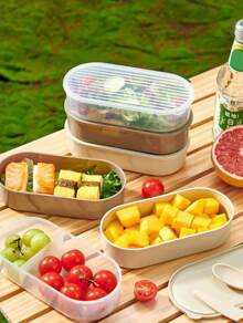 WORTHBUY Portable Lunch Box Student Office Worker Bento Box Salad Fruit Food Contanier With Compartment Keeping Box