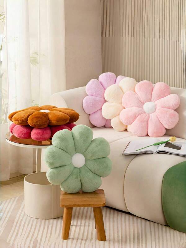 Rosa Blumen Kissen, Gänseblümchen Kissen, niedliches blumenförmiges dekoratives Zierkissen, Bodenkissen zum Sitzen, Raumdekoration & weiches Kissen für Schlafzimmer Sofa Stuhl