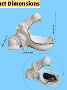 Moderne, einfache weiße Nilpferdfigur; super niedlicher Tier-Schreibtischorganisator & Dekoration; Heim- und Bürodekoration, Muttertagsgeschenkidee, lustiges Geschenk, dekorative Skulptur - Nilpferd Geschenk