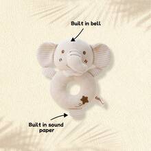 1 件婴儿男女通用卡通圆形摇铃玩具，舒缓抓握摇铃玩具，适合新生儿礼物