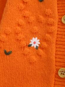 Pelele holgado de punto con estampado floral para bebé niña - Naranja - Ver 5