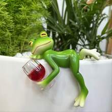 3 piezas de decorativos sapos de resina sentados en una maceta, adecuados para decorar balcones, jardines y macetas. Los diseños encantadores y estacionales lo hacen perfecto para bodas, Acción de Gracias, Pascua, Halloween, Navidad y celebraciones de Año Nuevo