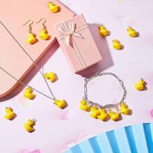 50pcs Cute Mini Resin Duck Pendant, Cartoon Small Yellow Duck Charms For DIY Jewelry, Keychains, Bracelets, Earrings