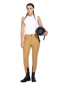 baleaf 女式马术裤 全马裤 马术紧身裤 马术马裤 高腰硅胶口袋 - 黃色 - 查看 7