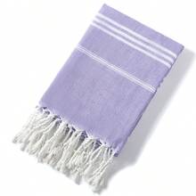1pc Towel, Quick-Drying, Anti-Sand, Absorbent Beach Towel With Striped Tassel