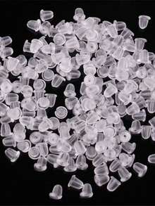 About 100 Pcs Clear Plastic Earplug Caps For Girls Daily Use - one-size - View 7