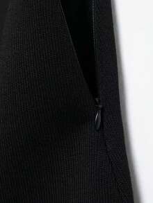 Seelio Summer New Arrival Women's Knitted Pleated Patchwork Skirt - Black - View 7