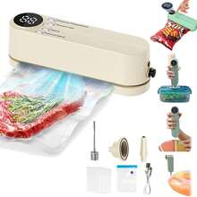 1pc Multi-Functional Automatic Food Sealer, Portable Wireless Vacuum Sealer With Snack Bag Sealing, External Suction & Inflation, Long-Term Food Preservation, Compact & Easy-To-Use Design, Ideal For Kitchen & Outdoor Picnics, USB Rechargeable, 36V Max, 1200mAh Lithium Battery