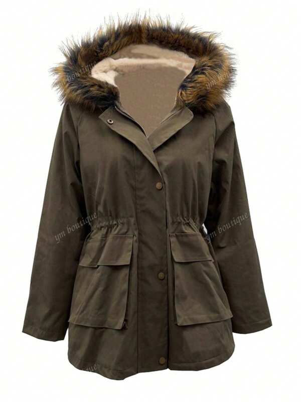 Women's Thick Hooded Long Sleeve Parka Jacket, Autumn/Winter