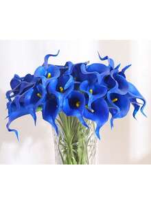 12Pcs/6 Pcs/1Pc Blue Artificial Calla Lily Flower 40 Cm Imitation Flowers PU Fake Flowers Calla Lily Artificial Bouquet For Home Wedding Decor, Indoor &Outdoor Decor, Garden Decor, Party Decor, Bohemian Style Decor, Festivals Party Decor, Mother's Day Birthday Celebration Daily Date Gift.Wedding Items, Autumn Home Decor, Halloween Home Decor, Fall Bedroom Decor, Room Decor, Room Decorations, Fall Room Decor. - Blue - View 7